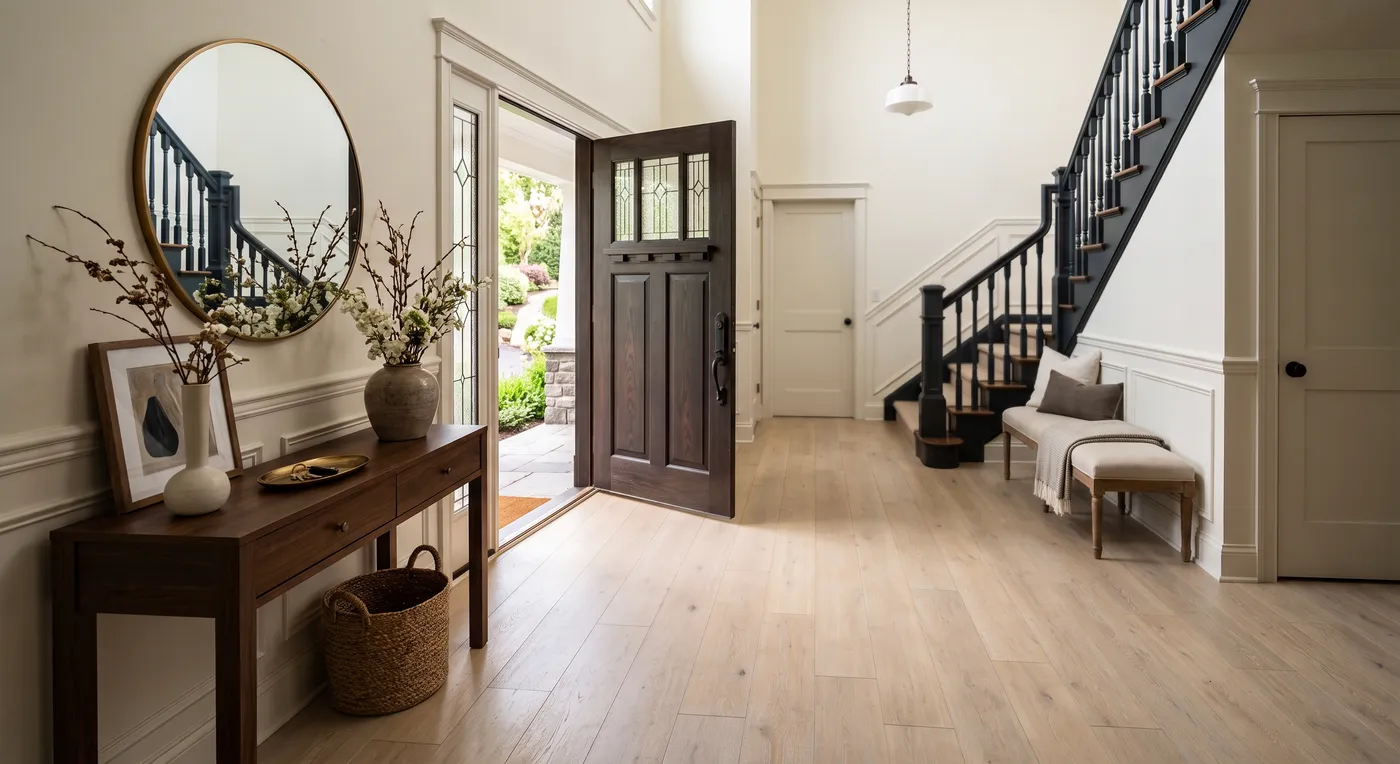 Vinyl flooring in a front entryway